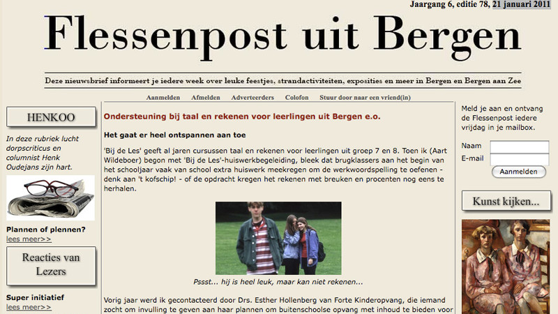         Flessenpost uit Bergen van 21 januari 2011    