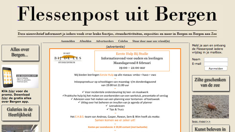         Flessenpost uit Bergen van 09 februari 2016    