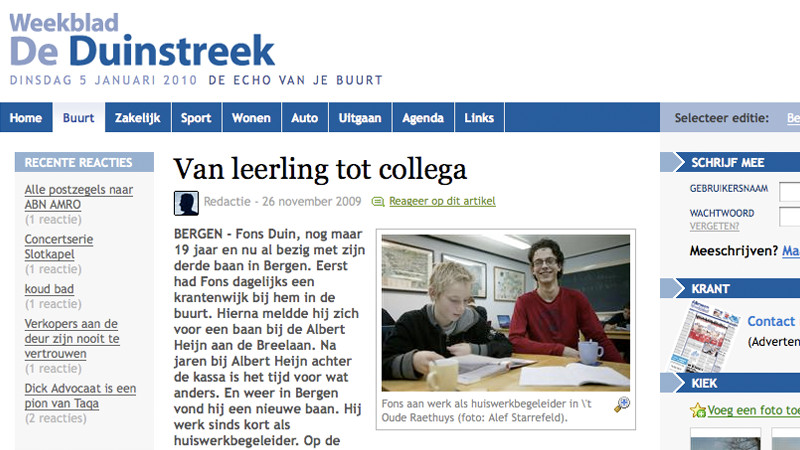         De Duinstreek van 26 november 2009    